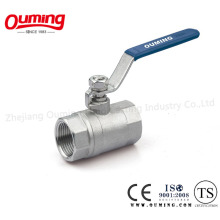 Aço inoxidável 2PC Reduziu a válvula de esfera do furo com ISO 9001 (OEM)